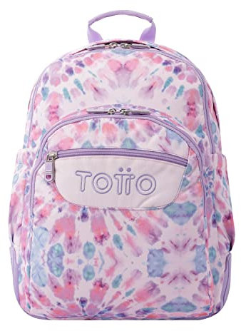TOTTO Mochila escolar rosa tye dye - Crayoles