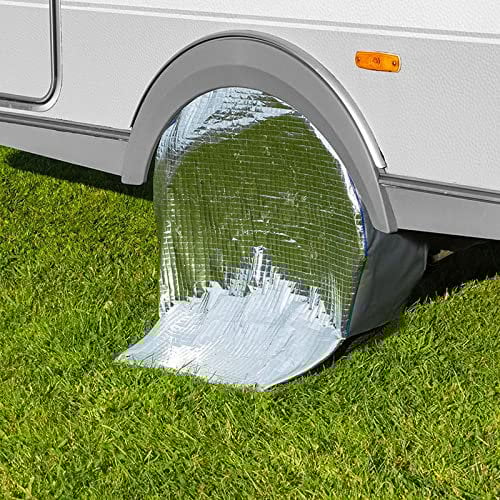 Radabdeckung Aluminium reflektierend 16 Reifenabdeckung Wohnwagen, Wohnmobil Set 1/2/4 Stück (2)