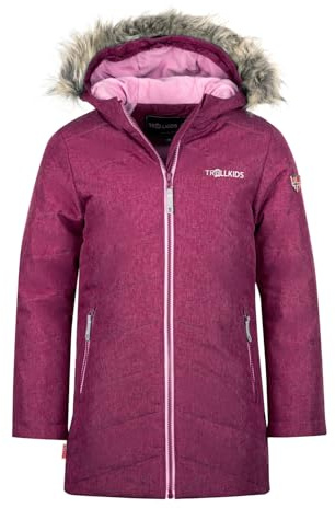 Trollkids Girls Lifjell Jacket | Wasserabweisend, atmungsaktiv und winddicht, Sehr leicht, Warmes Futter, Schneefang, Reflektoren für mehr Sichtbarkeit