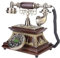 Retro-Desktop-Telefon, Vintage, klassisches schnurgebundenes Festnetz mit Display, antike Telefonfigur, Dekoration für Café, Bar, Heimbüro