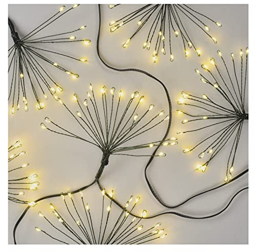 EMOS LED-Lichterkette warmweiß für Innen, 8 m lange Feuerwerk Weihnachtslichterkette NANO, 6 Stunden Timer Funktion, Netzteil und Transformator, für Partys, Weihnachten, Deko, grünes Kabel