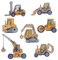 7PCS Embroidered Construction Vehicle Iron On Patches DIY Accessories Cartoon Excavator Embroidery Badge Sew On Patch Applique for Clothes Backpack Hat Decoration
