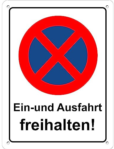 Pubblimania Ein und Ausfahrt freihalten! Aluminium, Metall, 3 mm dick, für den Außenbereich (Ein-und Ausfahrt 30x40)