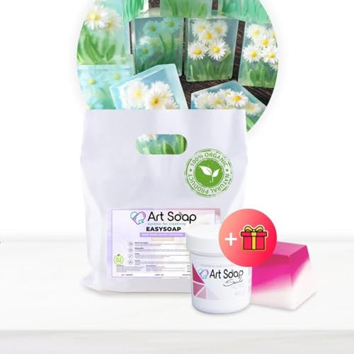 ArtSoap KariSoap – Basis für handwerklich hergestellte Seifen mit Sheabutter 1 kg weiß mit Farbstoff in Rose Gift, Basen für die einfache, sichere und vielseitige, Seifenbasis