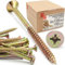 LUN FIX Lot de 100 vis universelles 6,0 x 120 mm - Cruciforme PZ3 - Tête plate - Vis à bois - Galvanisée jaune - Vis multi-usages - Vis cruciformes