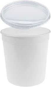 TELEVASO - 50 uds -Envase para Alimentos Comida con Tapa Separada - Capacidad 450 ml y tamaño Ø120 mm - Polipropileno (PP) Color Blanco - Contenedores bandejas Desechables, Apto para microondas