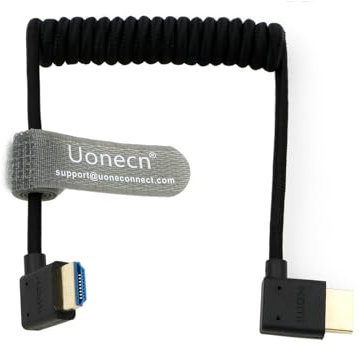 Uonecn 8K 4K HDMI auf HDMI 2.1 Kabel für Atomos Ninja V, 3D HDR 1080P HD eARC, 48Gbps High Speed Spiralkabel für Sony A7iv FS5| FS7, für Z CAM E2, für Canon C300 Kameras einziehbares Kabel