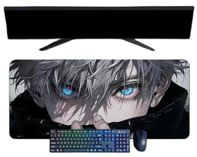 Jujutsu Kaisen Satoru Gojo Mauspad, XXL, multifunktional, Gaming, Anime, Maus, 3 mm, Büro, rutschfest, strukturierte Oberfläche, für Computer, Gamer, Büro, Zuhause und Laptops