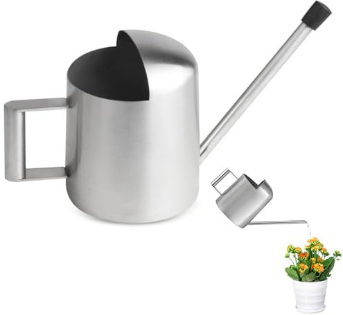 Gießkanne Zimmerpflanzen Pflanzengießkanne aus Edelstahl: WIYETY 300 ml Mini Gießkanne, Langem Auslauf Giesskanne, Kleine Gießkanne für Zimmerpflanzen für Pflanzen Büro Garten
