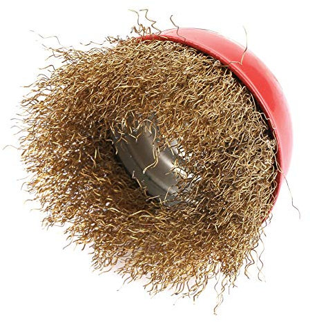 Brosse de Coupe de Roue Métallique, Outil de Polissage de Brosse de Coupe de Roue de Fil d'acier cuivré pour Rectifieuse Rotative électrique Pneumatique, Brosses de Roue Abrasives