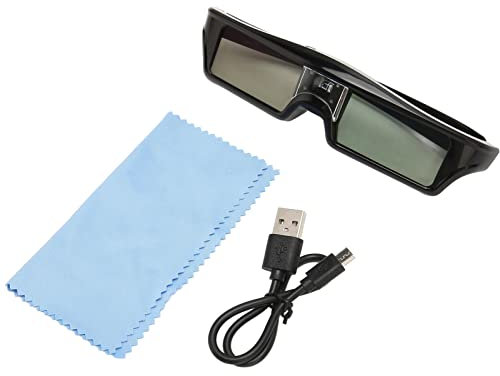 DLP Link 3D-Brille, Wiederaufladbarer USB-Aktivverschluss für Alle Projektoren, Kompatibel mit 96 Bis 144 Hz, Integrierter Batterie KX30 (KX30)
