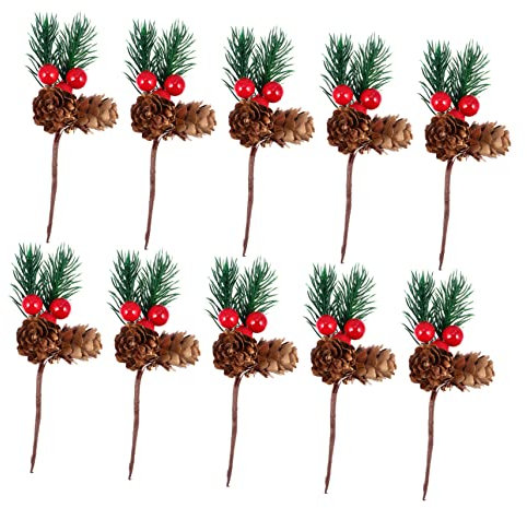 Cabilock 12stücke Weihnachtsdeko Künstliche Tannenzweige Mit Weihnachtskugeln Für Festliche Dekorationen Für Und Weihnachtsbaum Verzierungen