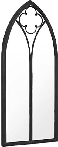 vidaXL Gartenspiegel Fensterspiegel Wandspiegel Hängespiegel Zierspiegel Dekospiegel Gartendeko Spiegel für Außenbereich Schwarz 70x30cm Eisen