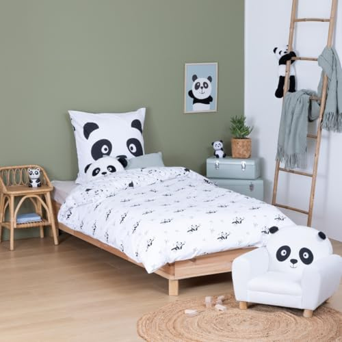 Atmosphera - Bettwäsche 2 stück Kind Panda Andy Baumwolle violett 140x200cm