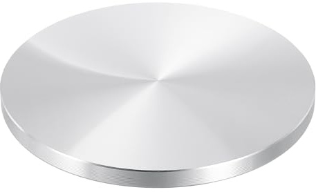 PATIKIL Glasplatten Adapter Aluminiumscheibe M10 Gewinde Silber | 1 Stück, Aluminiumkreis Scheibe Glasplattenscheibe, für Tischbeine & Tischfüße, M10 x 100mm x 7mm, für Glastisch