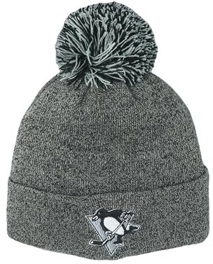 ZHATS Unisex-Erwachsene NHL Officially Licensed Pom Nimbus Grayscale Beanie-Mütze, GRAU, Einheitsgröße