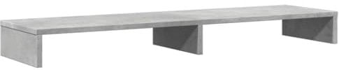 vidaXL Supporto Monitor Grigio Cemento 100x27x10cm Legno Massello Pino