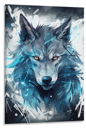 DHBANEIOK Wolf Poster;Wandbild Kunstdruck Wand-Dekorationen Mit Eindrucksvollen Farben 12x18inch(30x45cm)
