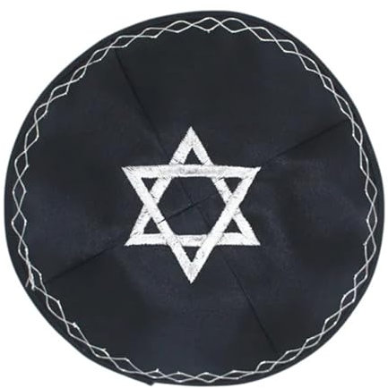 Ousidiman Elegante Kippah Caps für Erwachsene Juden Navy Unisex Traditionelle Baskenmütze Beanie Bestickte Yarmulke Mütze Zubehör