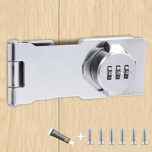 Serratura per Armadio con Password Numerica da 3,5 Pollici, Serratura per Armadio per Piccole Porte, Armadi, Porta del Fienile, Bagno, Esterno, Garage, Giardino