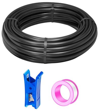 HAXIHA Noir 10 Meter Tuyau Pneumatique Polyuréthane PU Air Tuyau Kit 12mm OD x 8mm ID 32.8ft Air Comprimé Peut Etre Utilisé pour Les Compresseur Outils Pneumatiques