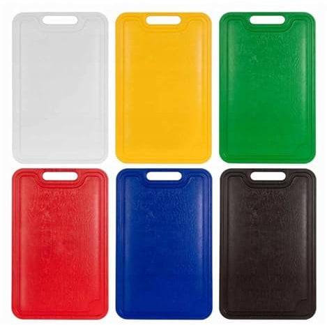 Practic HACCP - Set di 6 taglieri in plastica senza BPA, igienico, lavabile in lavastoviglie e antiscivolo, ideale per gastronomia e cucine professionali