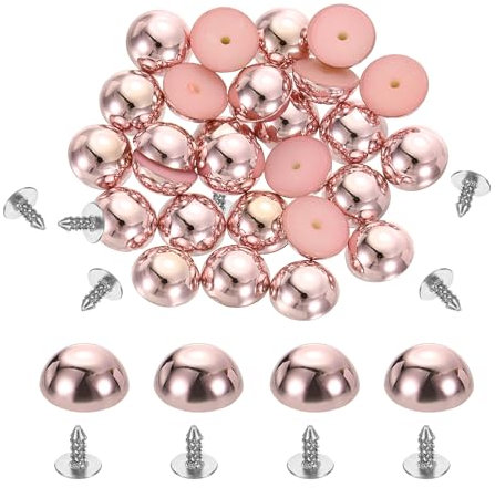 sourcing map 50 borchie rotonde a cupola, 10 mm, in plastica, a forma di fungo, rivetti con chiodi, per fai da te, pelle, abbigliamento, borse, scarpe, accessori, rosa