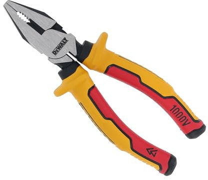 Dewalt VDE Combination Pliers 160mm, Approx. Hardness 61±2 HRC and Depth is 1.5±0.5mm.