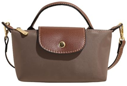Women's Fashion Colorblock Mini Crossbody Bag Solid Color Square Purse with Adjustable Strap Elegant (Brown)