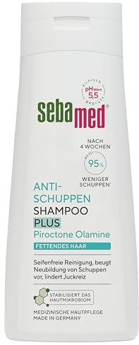 Sebamed Antischuppen Shampoo plus, bis zu 95% weniger Schuppen nach nur 4 Wochen, Shampoo für Damen und Herren, auch zur Bekämpfung von fettendem Haar und Juckreiz, für die tägliche Reinigung, 200 ml
