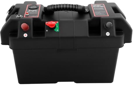 Smart Battery Box Free Standing Multi Functional Battery Storage Large Leisure Power Boxes with Dual USB Ports and LED Display, for cars, yachts, campers, emergency power supplies