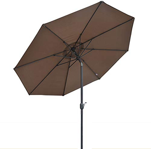 QYYZTQY Sonnenschirm, großer 2,7 m Langer Garten-Terrassenschirm, neigbarer Outdoor-Markt-Tischschirm mit Kurbel, UV50+, achteckiges Schattendach aus Polyester am Pool/Hof
