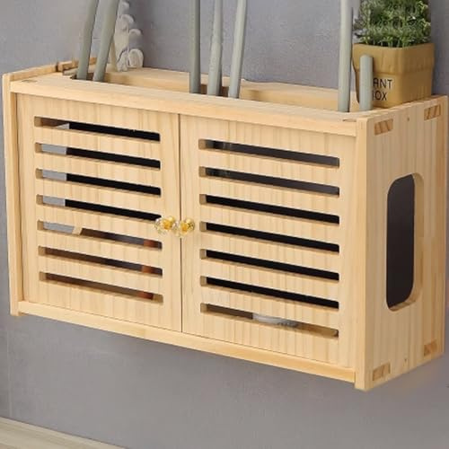 Wall Mounted WiFi Router Storage Box, Wireless Cabinet for Media Equipment, Router Shelf for TV Set-Top Boxes