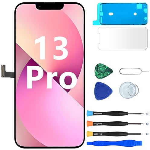 MP+ LCD für iPhone 13 Pro Display Ersatz mit Rahmen und Werkzeug | Face ID kompatibel,True Tone unterstützt,Haptic Touch,Inkl. Kleber