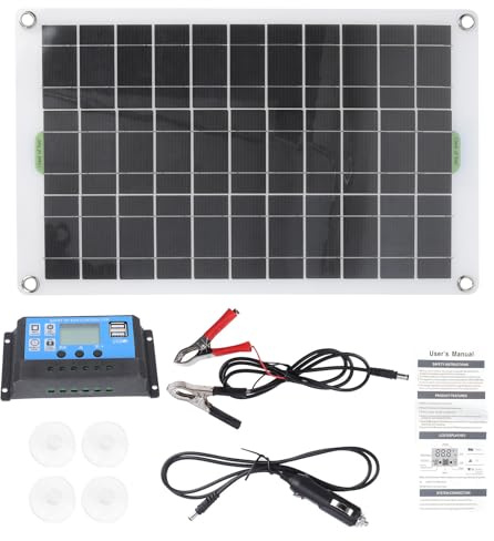 VICASKY Kit Panneau Solaire 300w pour Camping-car 12v Régulateur de Charge Fiable, Polyéthylène Solide, Haute Conversion Randonnée et Voyage