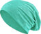 Jersey Baumwolle elastisches Long Slouch Beanie Unisex Herren Damen mit Strass Stern Steinen Mütze Heather in 35 (7) (Heather Mint)