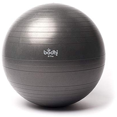 bodhi Gymnastikball (platzsicher), 75 cm, anthrazit, mit Logodruck