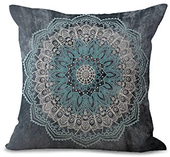 Kissen Pads 45,7 x 45,7 cm/45 Fresh Style Flower Mandala Serie Yoga Totem Grau Beige Baumwolle Leinen Kissenbezug für Sofa Home Shop Bar Club Auto Katze Hund Bett Decor my-p1043-01 #03