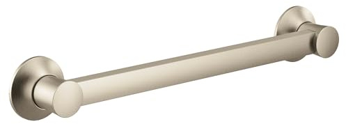 Moen YG0312BN Bathroom Safety 12-Inch Stainless Steel Bathroom Grab Bar, Brushed Nickel