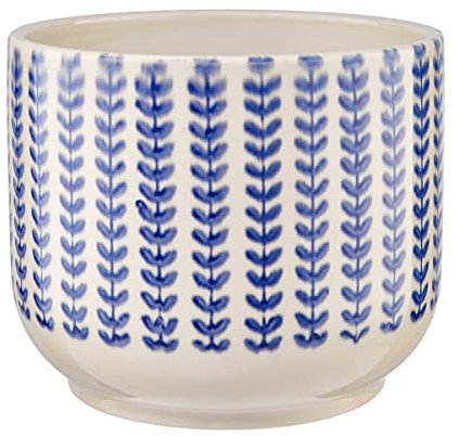 BUTLERS Blumentopf Ø 15cm Steinzeug im modernen Landhausstil -Delft - Pflanzentopf für innen und außen | Übertopf zur Dekoration von Balkon, Küche, Fensterbank, Pflanzregal, Wohnzimmer