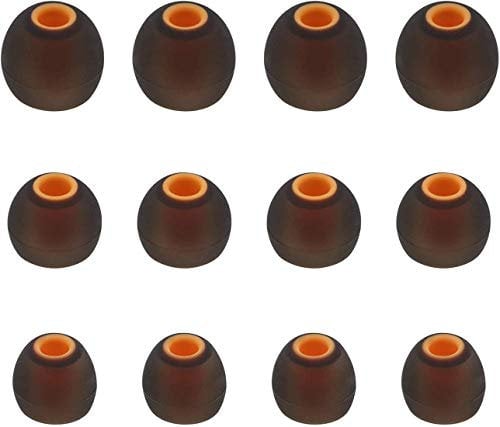 Ear Tips Replacement for JBL Live 200BT Tune 110 BT Tune 120TWS Headphone, S M L Size Soft Silicon Ear Tips Earbud Covers for JBL Live 200BT Tune 110 BT Tune 120TWS, 6 Pairs, Black/Orange