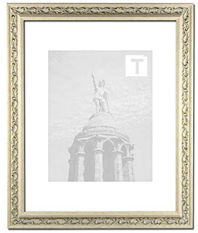 Barock Bilderrahmen Sortiment 21 x 21 cm florale Verzierung 21x21 cm hier Verenice Beige Gold mit Kunststoffglas Antireflex 2mm
