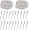 Swpeet Juego de 200 pinzas de cocodrilo de 7,5 cm, perfectas para pinzas de pelo de pico de pato de metal, horquillas de una sola punta para peinar el cabello, accesorios de bricolaje