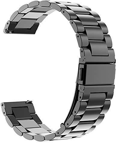 Kobmand Armband Kompatibel Amazfit GTR 47mm,22mm Quick-Fit Uhrenarmband Metallarmband Edelstahl Uhrenarmband Ersatz fürAmazfit GTR 47mm/Amazfit GTR 2e/GTR 2 (Schwarz)