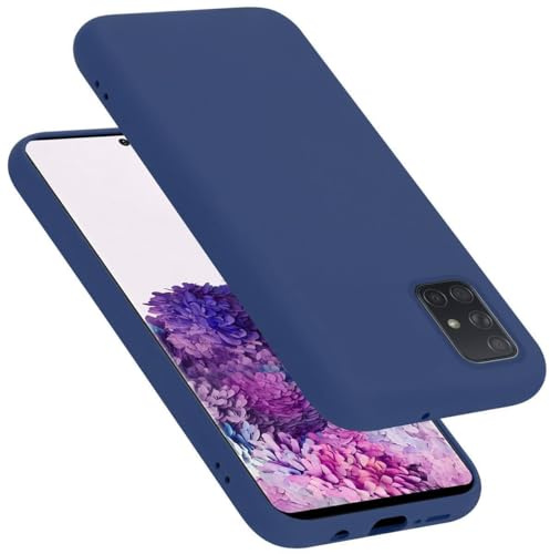 Cadorabo Hülle kompatibel mit Samsung Galaxy A51 5G Hülle Silikon Handyhülle für Galaxy A51 5G Case aus flüssigem Silikon- Kratzfeste und stoßfeste dünne TPU Schutzhülle - Liquid BLAU