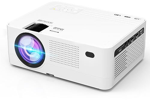 DRJ 5G WiFi 4K Projector 8500 Lumens Native 1080p Full HD LCD Projector for Outdoor Movies Wireless Mirroring / 4K / Smartphone / TV Stick / HDMI / USB Supported [120 Projector Screen Included)
