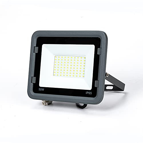 Chrasy Projecteur LED 30W/50W Lumière Blanche du Jour Projecteur Chantier LED IP65 2700/4500LM Eclairage de Sécurité Lumineux Lampe Murale pour jardin, garage, Terrain de Sport (50W)