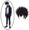ydound Anime Coser Perücke Anime Cosplay Perücken, My Hero Academia Dabi Cosplay Perücken mit kostenloser Perückenkappe (Farbe: Schwarz) (Farbe: Schwarz)
