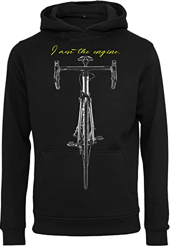 Baddery Fahrrad Hoodie Herren - „I am the Engine“ | Rennrad Kapuzenpullover - Rennbike & Rennfahrrad Pullover