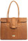 Zamponi Damen-Tasche aus echtem Leder, breite Schulter Elegante Hand-Tasche Frau Schickes, Shopping-Täschchen Schultertasche aus Leder, Fächer tote bag Tasche Oberer Stiel Braun, Krokodilprägung